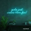 Girls Just Wanna Have Fun neon sign in mint green for teen rooms, dorm decor, and party walls.