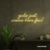 Girls Just Wanna Have Fun neon sign in warm white for teen rooms, dorm decor, and party walls.