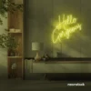 Hello Gorgeous neon sign (script font) in lemon yellow for salons, vanity walls, and glam rooms.