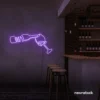 Wine bottle and glass neon sign in purple â€“ perfect for wine bars, restaurants, or kitchen wall decor.