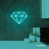 Diamond neon sign in mint green – luxurious LED decor for glam spaces.