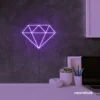 Diamond neon sign in purple – luxurious LED decor for glam spaces.