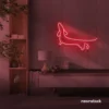 Dachshund dog neon sign in red for pet decor and dog-themed wall art.