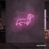 Dog neon sign in baby pink – perfect LED wall decor for pet lovers and dog owners.