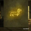 Dog neon sign in golden yellow – perfect LED wall decor for pet lovers and dog owners.