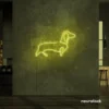 Dog neon sign in lemon yellow – perfect LED wall decor for pet lovers and dog owners.