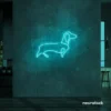 Dog neon sign in mint green – perfect LED wall decor for pet lovers and dog owners.