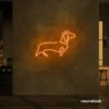 Dog neon sign in orange – perfect LED wall decor for pet lovers and dog owners.