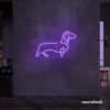 Dog neon sign in purple – perfect LED wall decor for pet lovers and dog owners.