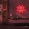 Eyes neon sign in red for dorm rooms, glam decor, and modern wall art.
