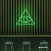Eye of Providence neon sign in green – symbolic LED wall decor for spiritual and modern spaces.