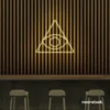 Eye of Providence neon sign in warm white – symbolic LED wall decor for spiritual and modern spaces.