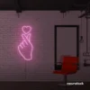 Finger heart neon sign in baby pink for bedroom and dorm room decor