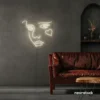 Girl Face neon sign in Neutral White for bedroom wall decor or teen game room