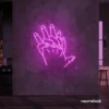 Holding hands neon sign in pink – emotional LED wall decor.
