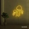 Jelly Fish neon sign in golden yellow for ocean-themed wall decor