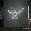 Kobe Bryant 24 neon sign in white for sports room or man cave