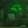 Moon neon sign in deep green for aesthetic room decor