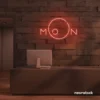 Moon neon sign in peachy pink for aesthetic room decor