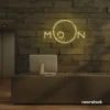 Moon neon sign in warm white for aesthetic room decor