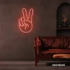 Peace neon sign in peachy pink for wall decor