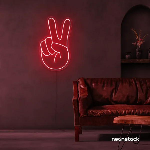Peace neon sign in red for wall decor