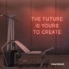 The Future Is Yours To Create neon sign in peachy pink for dream boards, entrepreneur decor, and creative offices.