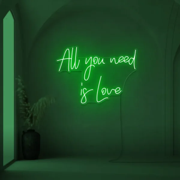 All You Need Is Love neon sign for weddings and Valentine's Day decor