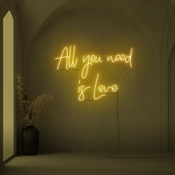 All You Need Is Love neon sign for weddings and Valentine's Day decor