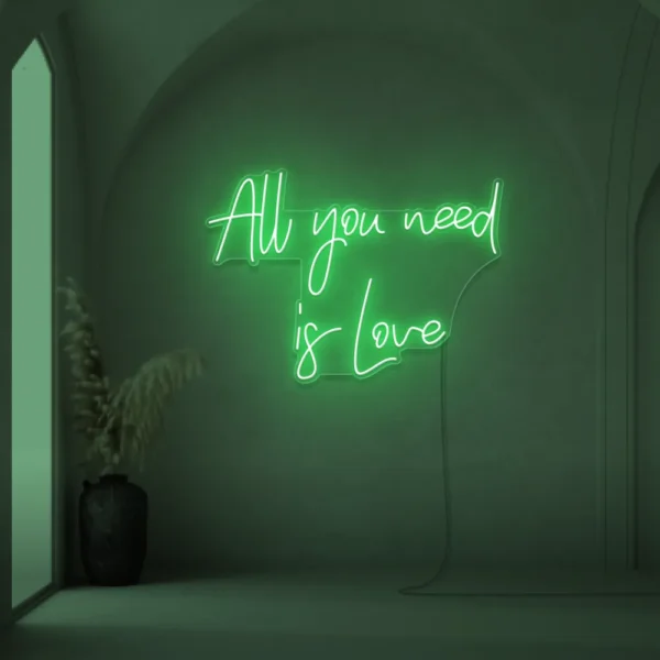 All You Need Is Love neon sign for weddings and Valentine's Day decor
