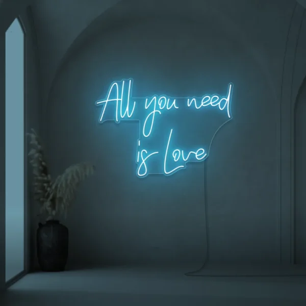 All You Need Is Love neon sign for weddings and Valentine's Day decor
