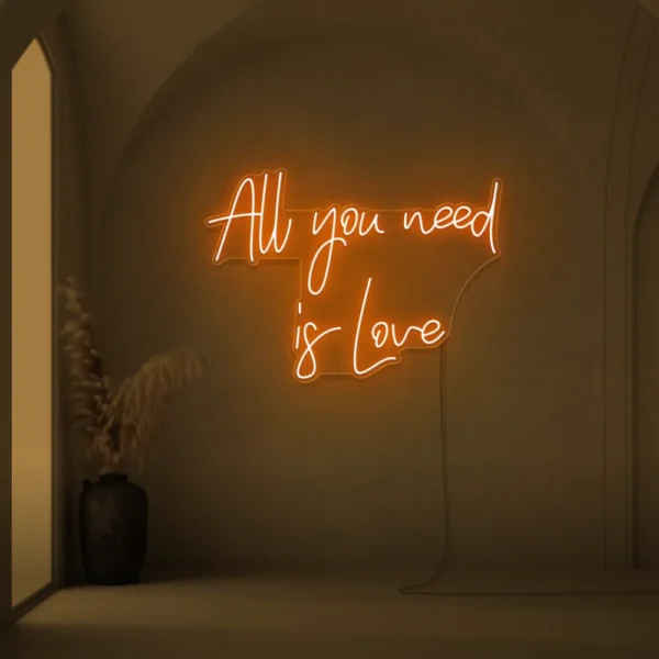 All You Need Is Love neon sign for weddings and Valentine's Day decor
