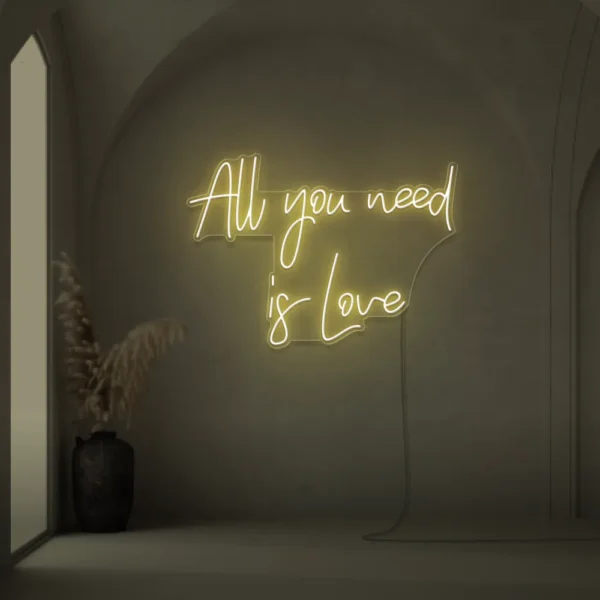 All You Need Is Love neon sign for weddings and Valentine's Day decor