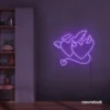 Devil and angel heart neon sign in purple for romantic and edgy room decor.