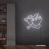 Devil and angel heart neon sign in white for romantic and edgy room decor.
