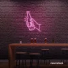 Beer bottle neon sign in baby pink for bar or man cave wall decor.