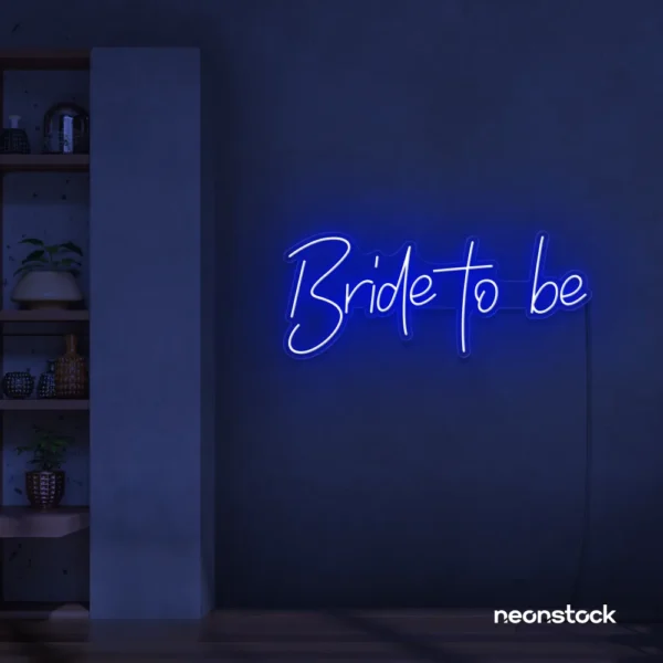Bride To Be neon sign in dark blue for wedding decor, bachelorette party, bridal shower