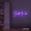 Bride To Be neon sign in purple for wedding decor, bachelorette party, bridal shower