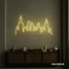 Skyline neon sign in warm white color
