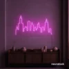 Skyline neon sign in pink color
