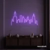 Skyline neon sign in purple color