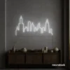 Skyline neon sign in white color