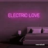Electric Love neon sign in baby-pink for wedding decor, engagement parties, romantic events