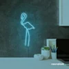 Flamingo neon sign in ice blue for kids room or tropical-themed decor