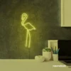 Flamingo neon sign in lemon yellow for kids room or tropical-themed decor