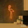 Flamingo neon sign in orange for kids room or tropical-themed decor