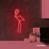 Flamingo neon sign in red for kids room or tropical-themed decor