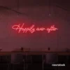 Happily Ever neon sign in red for wedding decor