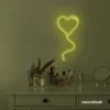 Heart balloon neon sign in lemon yellow for kids' rooms, Valentine's Day decor, and romantic wall styling.