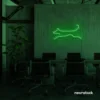 Dog neon sign in deep green – playful LED light decor for dog lovers and pet spaces.